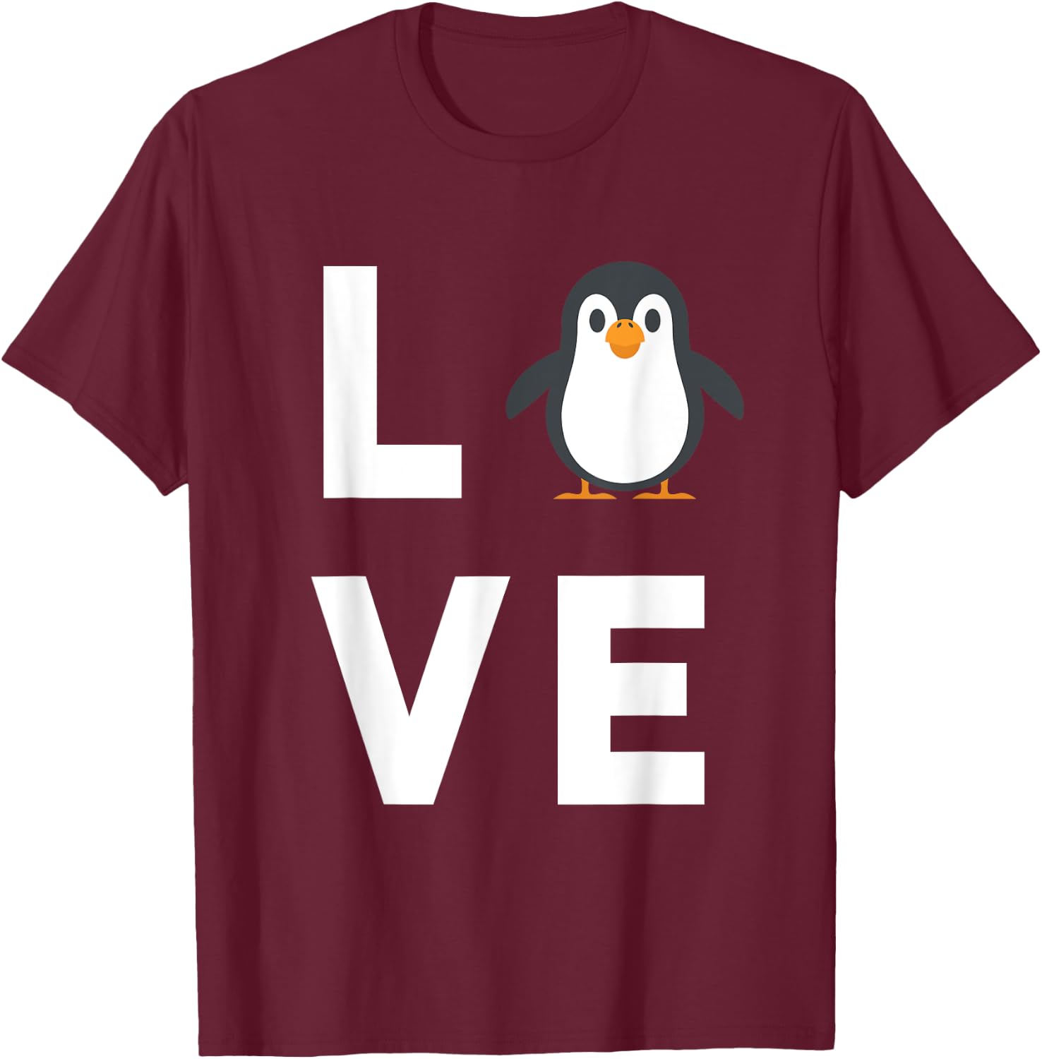 Cute I Love Penguins Bird Humour Funny Baby Penguin T-Shirt - T-Shirt | Maroon