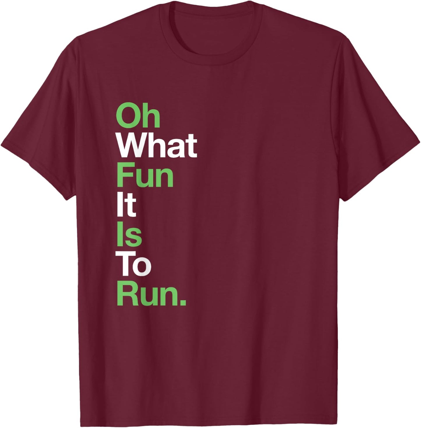 Funny Christmas Running - Oh What Fun It Is To Run T-Shirt - T-Shirt | Maroon