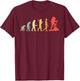 Retro Hiking Evolution Gift Hikers T-Shirt - T-Shirt | Maroon