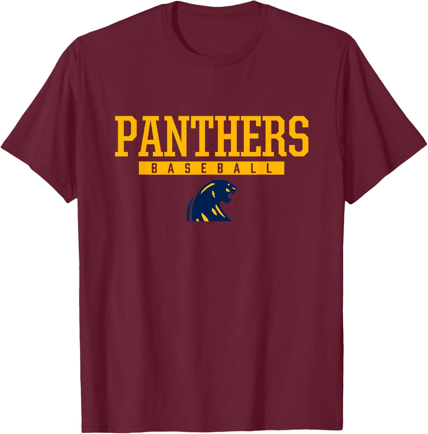 Dewitt Panthers Logo Baseball HS T-Shirt - T-Shirt | Maroon