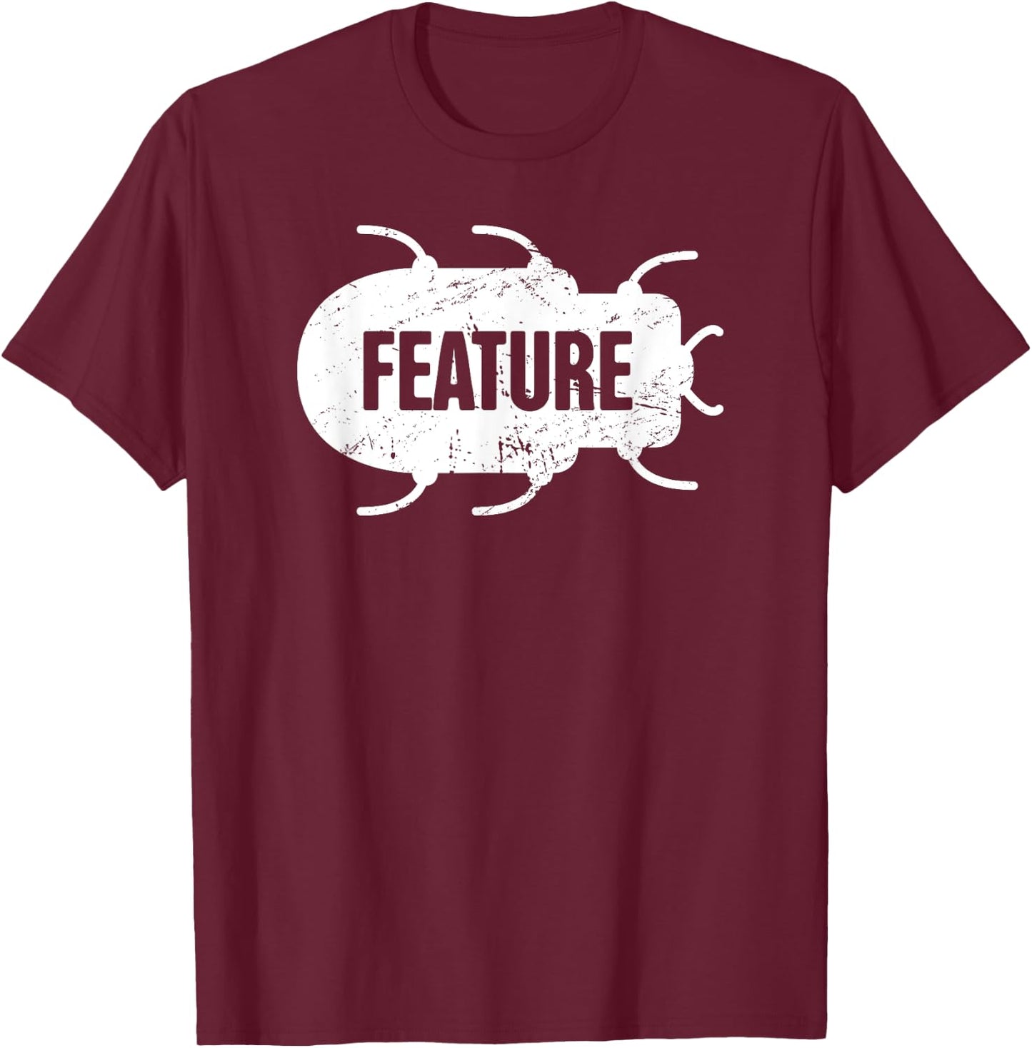 BUG | Distressed Software Engineer T-Shirt - T-Shirt | Maroon