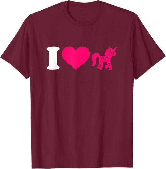 I love unicorns T-Shirt - T-Shirt | Maroon