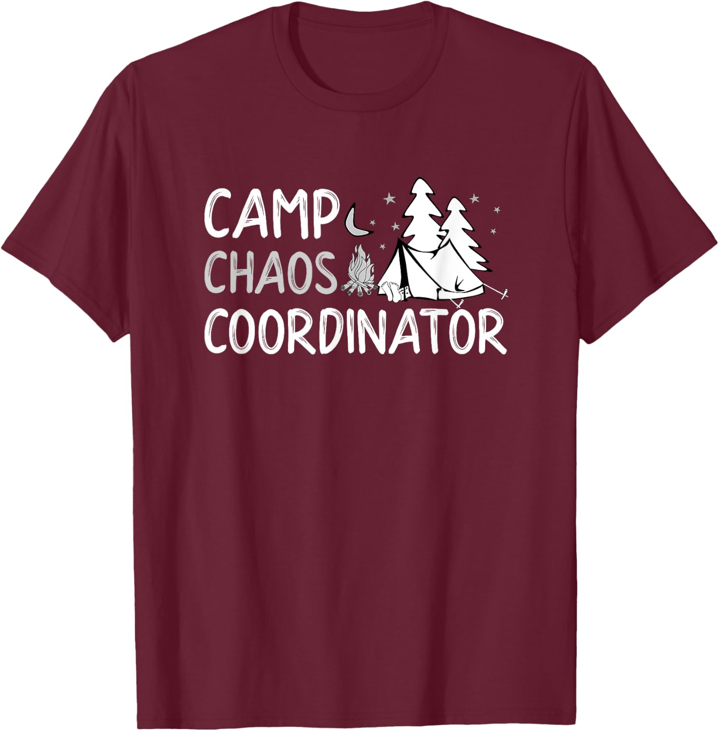 Camp Chaos Coordinator Summer Director Counselor Women Girls Kids T-Shirt - T-Shirt | Maroon