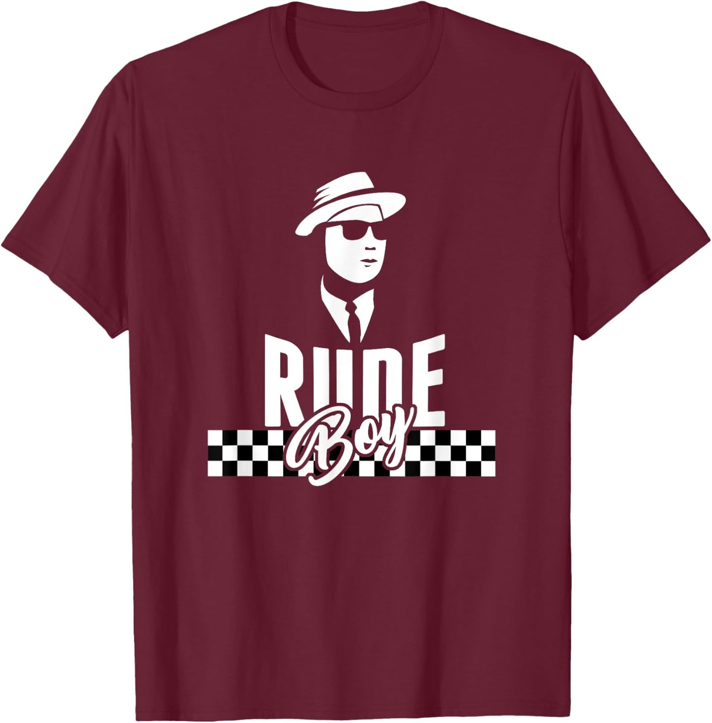 Ska Rude Boy Reggae Two Tone checkered music | gift T-Shirt - T-Shirt | Maroon