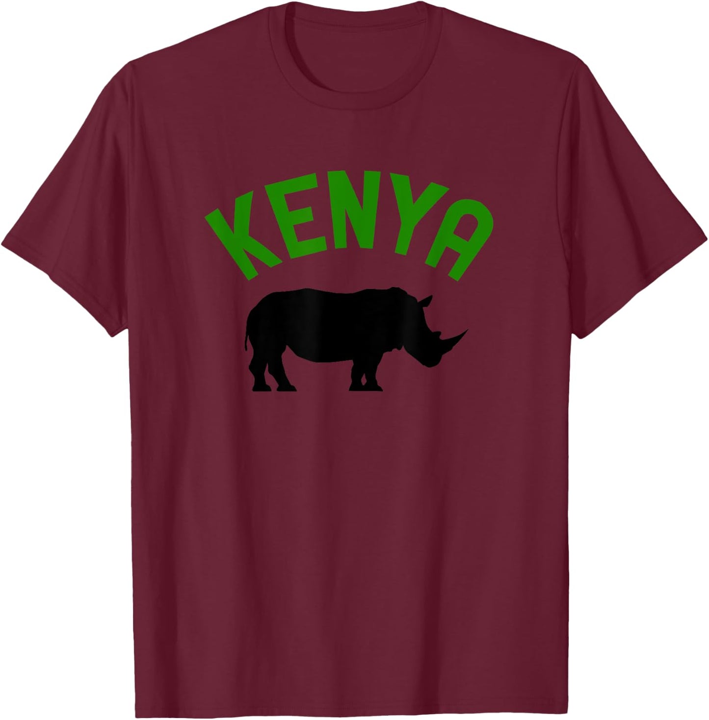 Kenya Rhino Rhinoceros Safari Gift T-Shirt - T-Shirt | Maroon