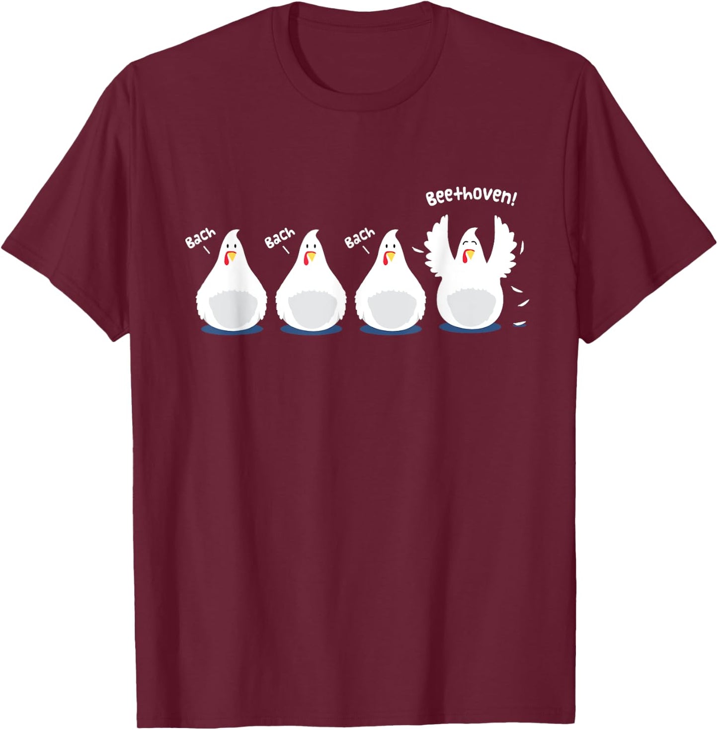Funny Bach Beethoven Joke Shirt Music T-Shirt - T-Shirt | Maroon