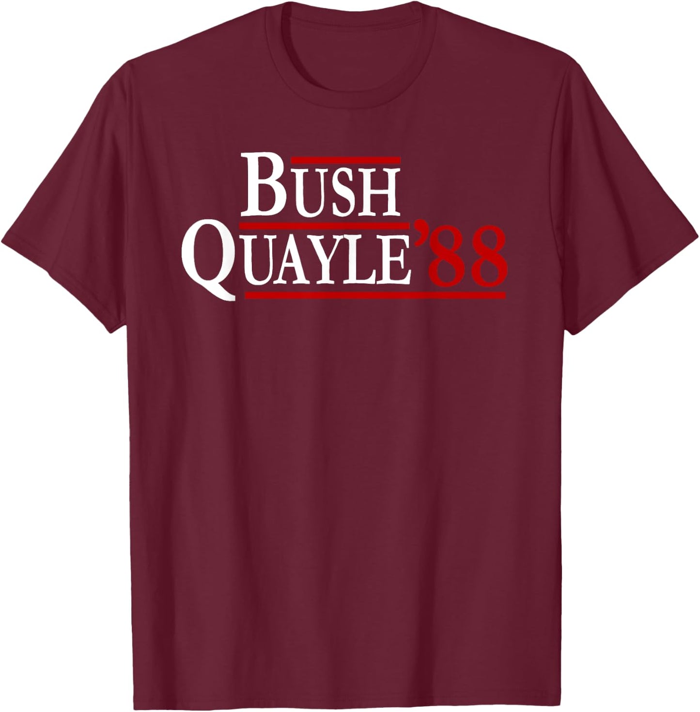 George H. W. Bush Dan Quayle 88 Retro Campaign T Shirt T-Shirt - T-Shirt | Maroon