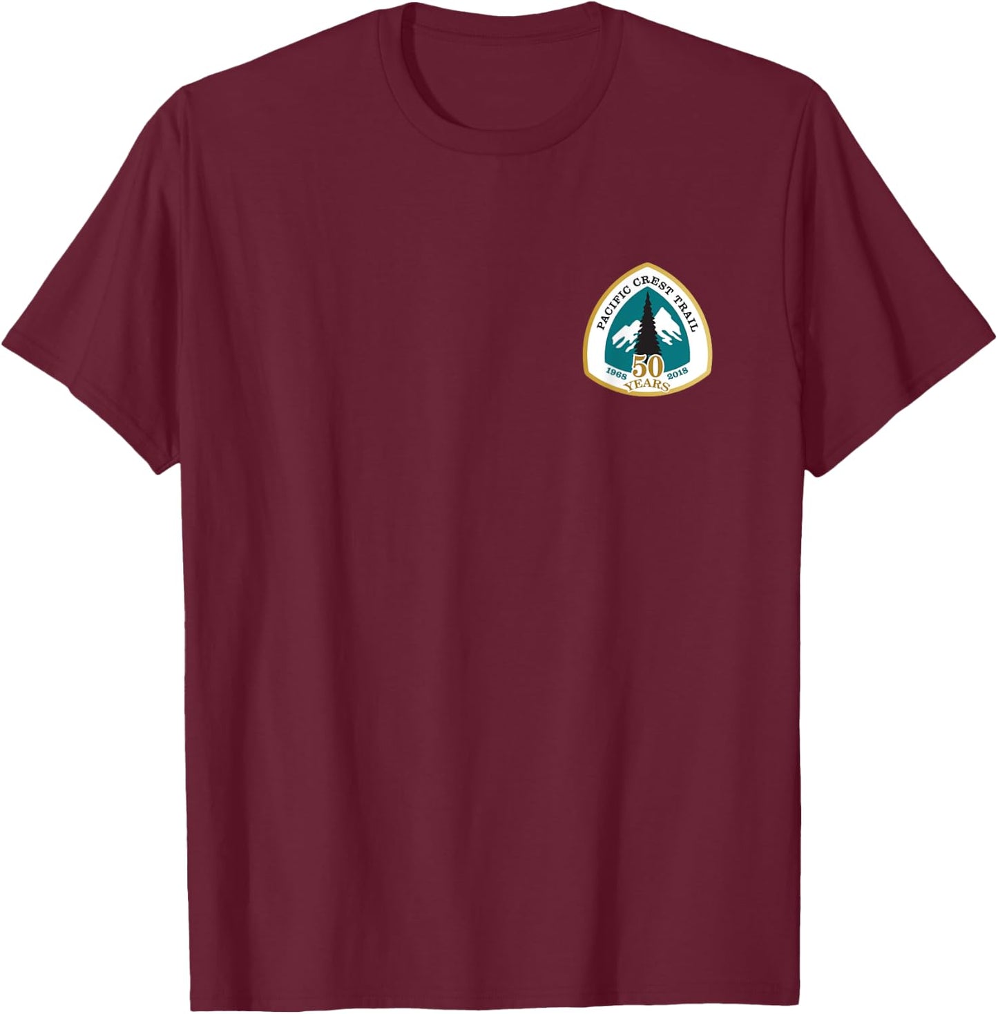 DOUBLE SIDED Pacific Crest Trail 50 Years Shirt T-Shirt - T-Shirt | Maroon