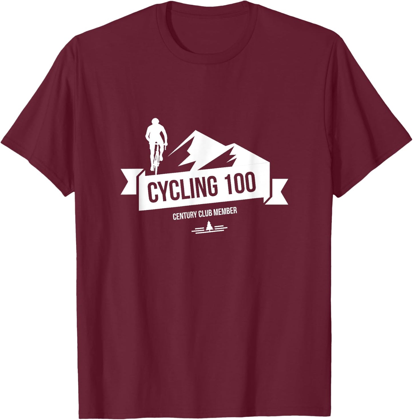 Cycling 100 Century Club Member Shirt T-Shirt - T-Shirt | Maroon
