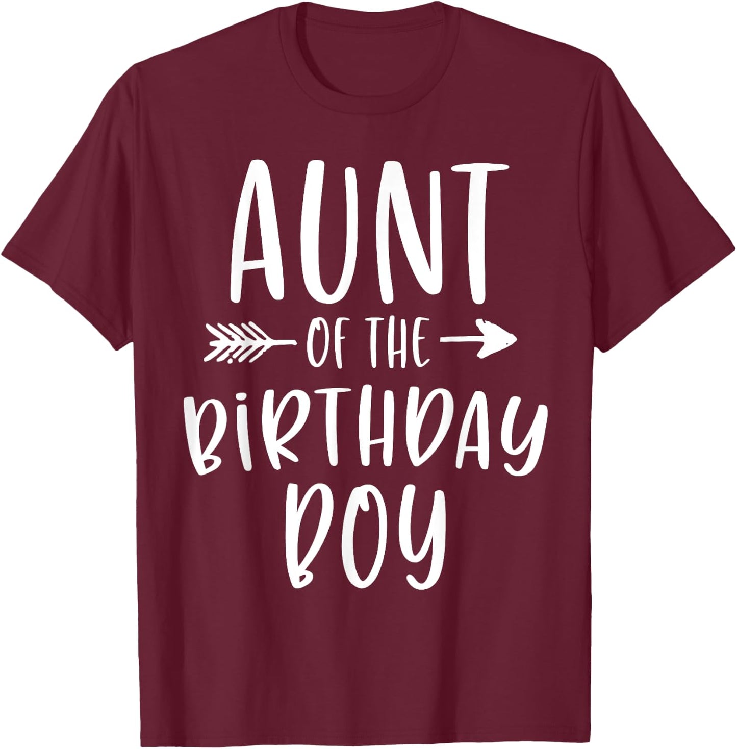 Aunt of the Birthday Boy Auntie And Nephew Bday Party T-Shirt - T-Shirt | Maroon