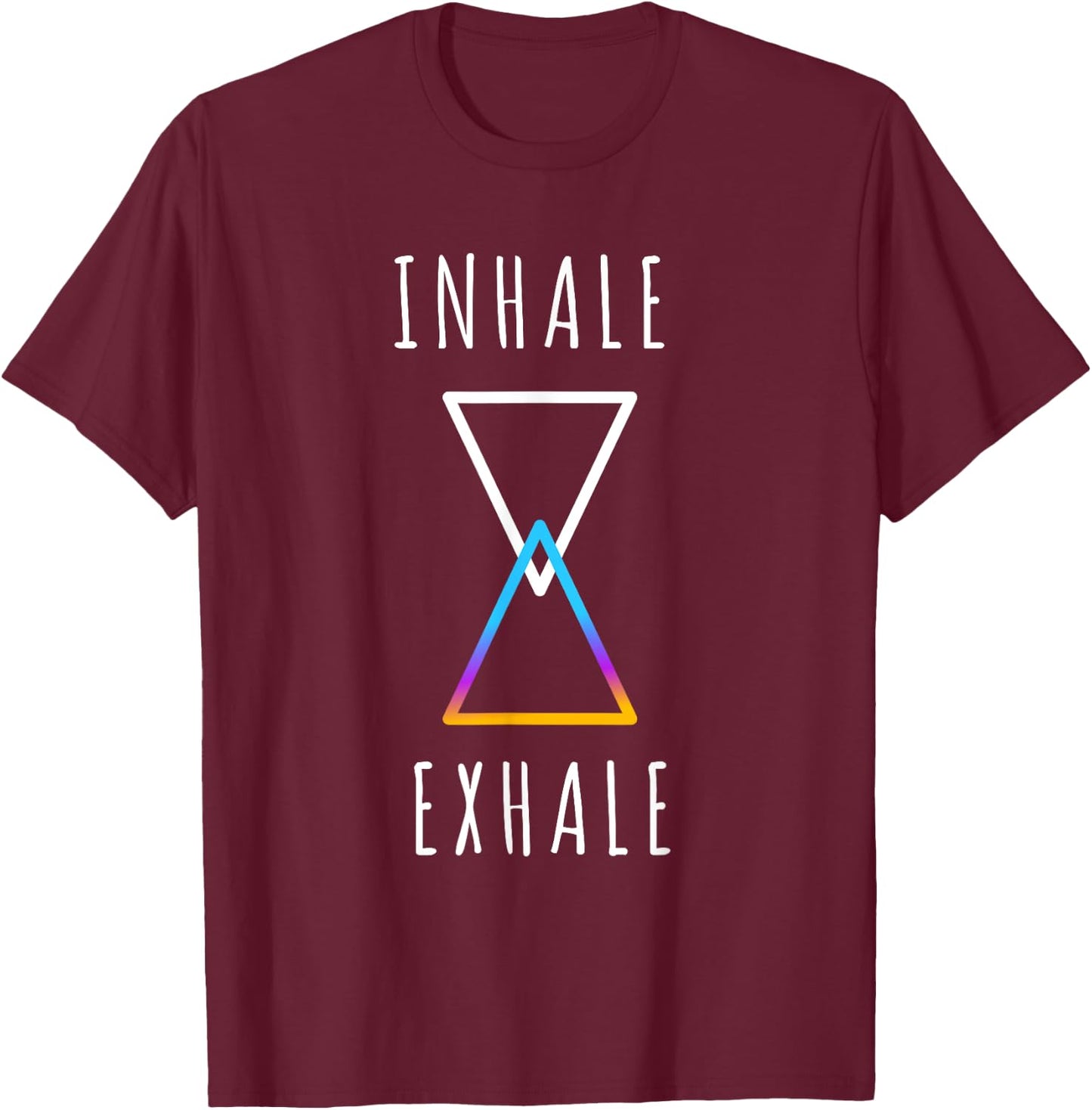 Yoga Training Deep Breathing Meditation Mindfulness Nature T-Shirt - T-Shirt | Maroon