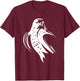 Peregrine Falcon Bird Print T-Shirt - T-Shirt | Maroon
