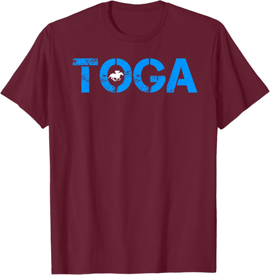 Toga Saratoga Springs Horse Racing T-Shirt - T-Shirt | Maroon