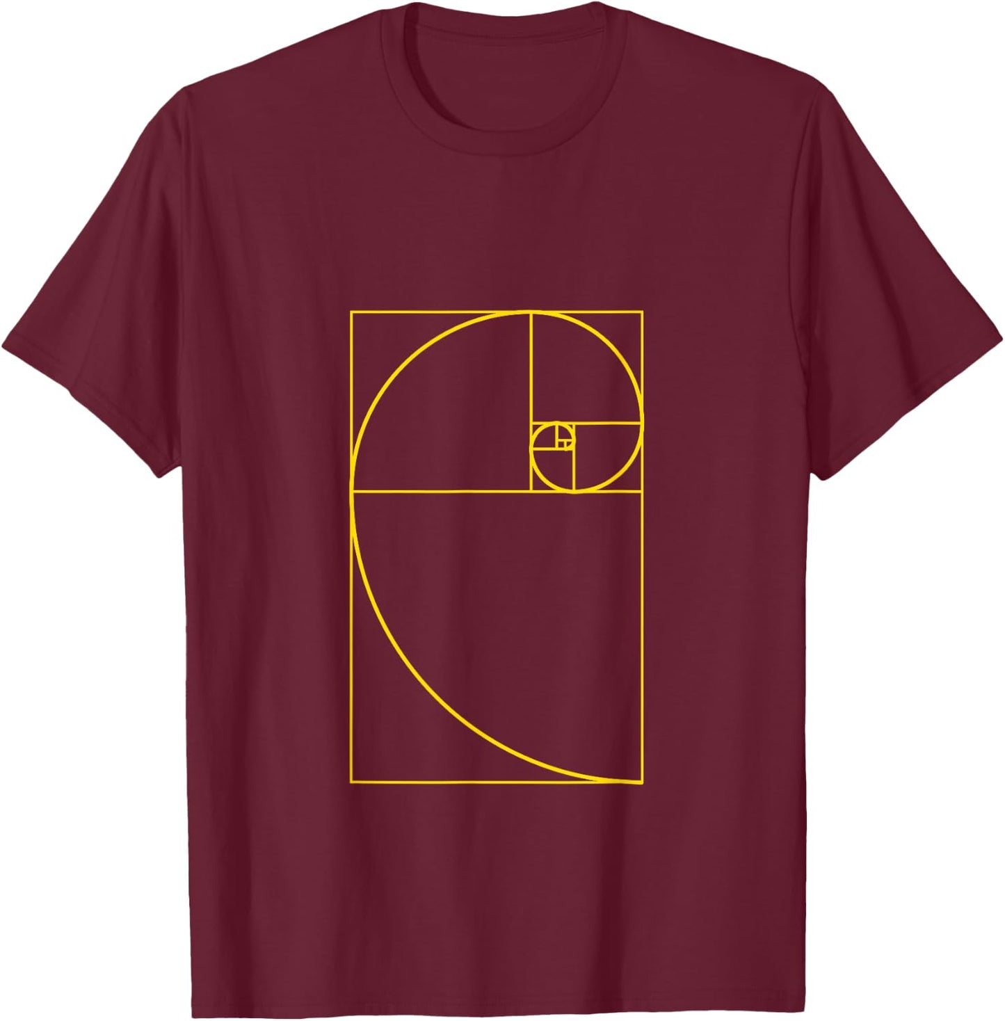 Golden Ratio Spiral Fibonacci Spiral Shirt T-Shirt - T-Shirt | Maroon