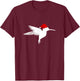 Christmas Hummingbird Shirt Santa Hat Bird Lover T-Shirt - T-Shirt | Maroon