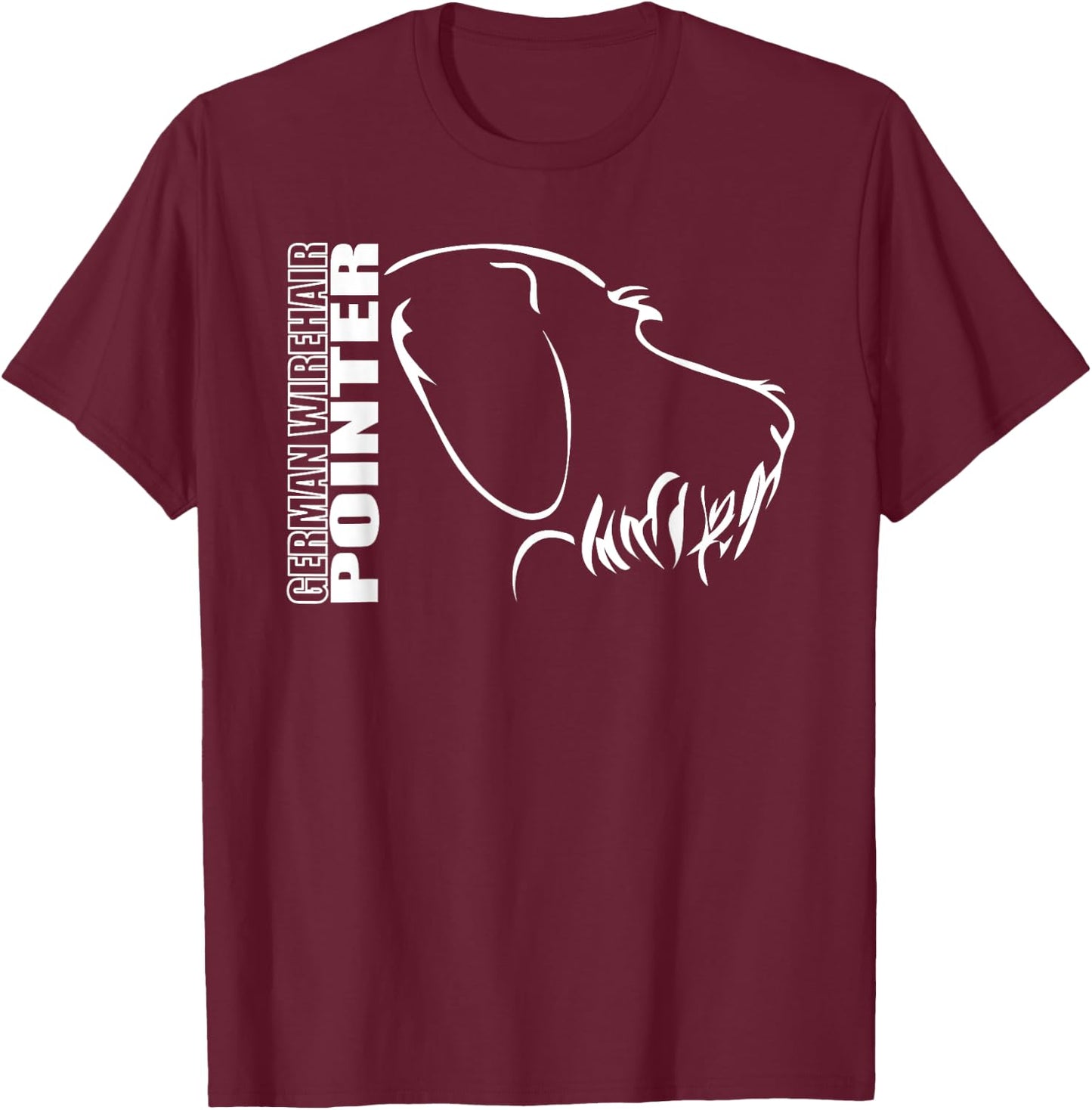 GERMAN WIREHAIR POINTER profile dog fun Shirt T-Shirt - T-Shirt | Maroon
