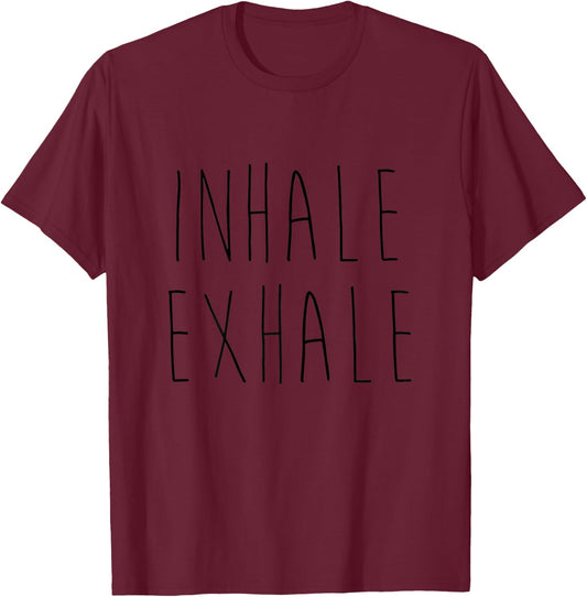 Inhale Exhale Yoga T-Shirt - T-Shirt | Maroon