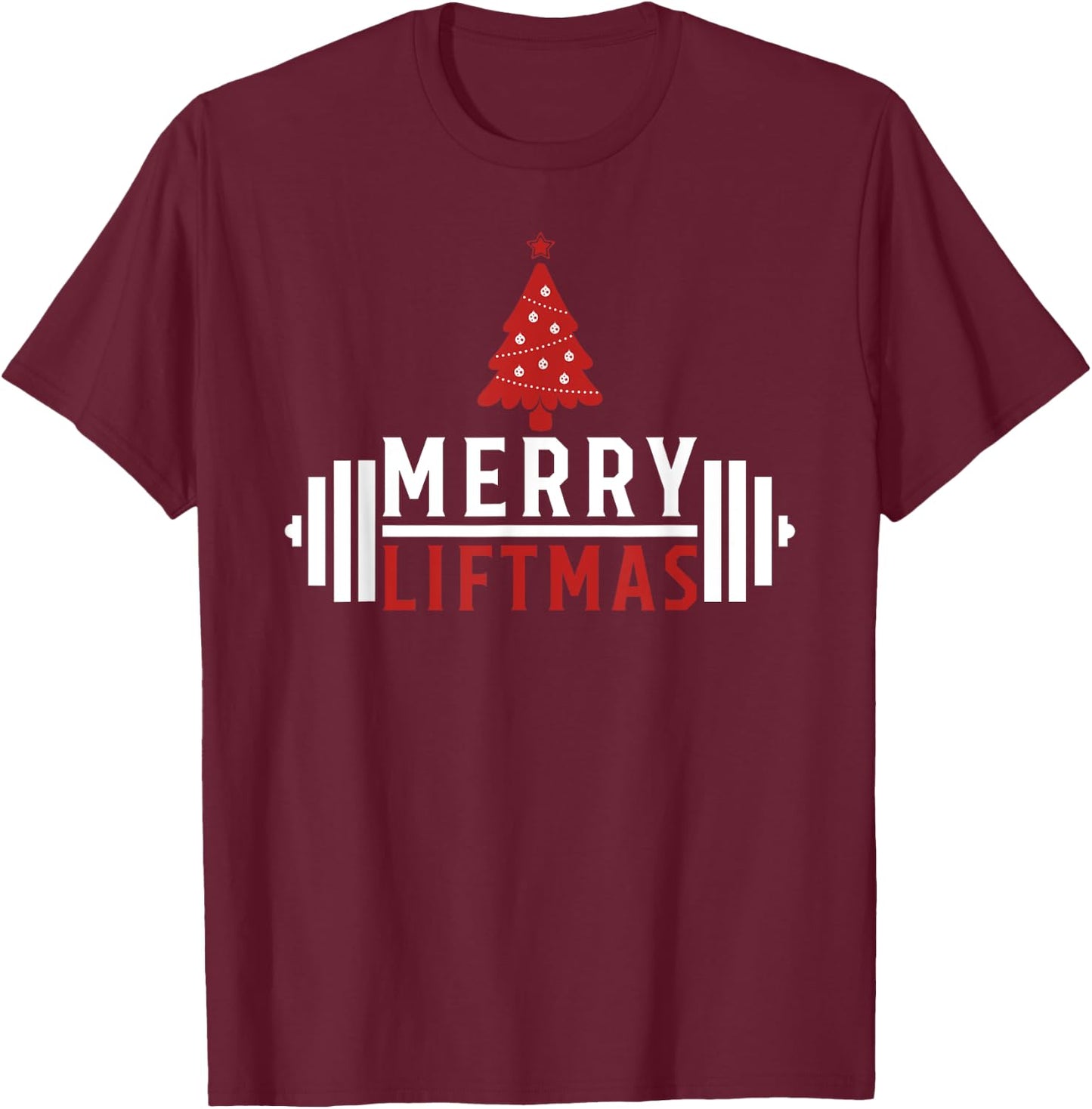 Funny Weightlifting - Weight Lifters Merry Liftmas Christmas T-Shirt - T-Shirt | Maroon