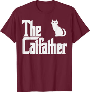 Cat Shirts Men Girls Kids Kitten Gifts The Catfather Fathers Day Cat Dad Pet Owner Gift Men T-Shirt - T-Shirt | Maroon