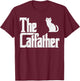 Cat Shirts Men Girls Kids Kitten Gifts The Catfather Fathers Day Cat Dad Pet Owner Gift Men T-Shirt - T-Shirt | Maroon