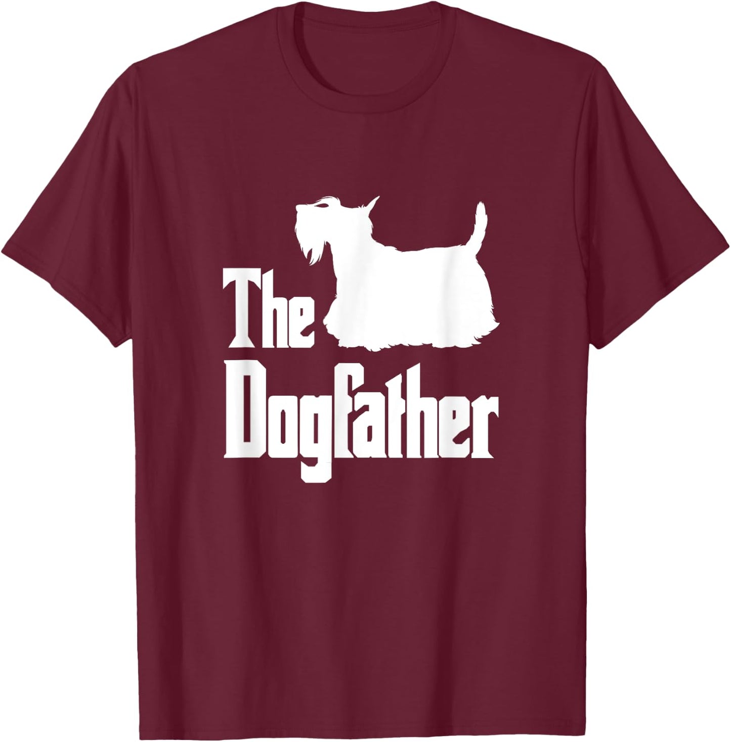 The Dogfather , Scottish Terrier silhouette, dog gift T-Shirt - T-Shirt | Maroon