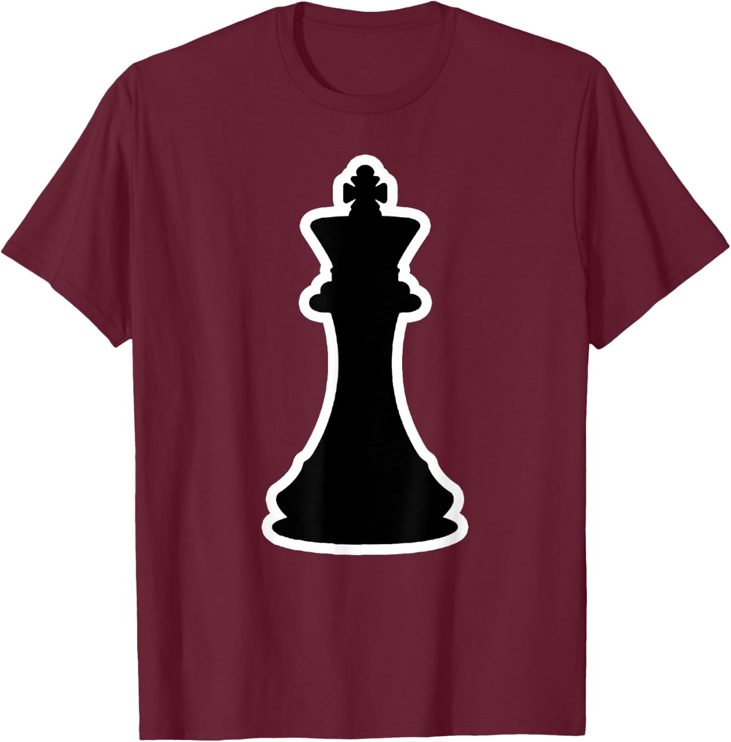 Chess Costumes Black King Silhouette Costume T-Shirt - T-Shirt | Maroon