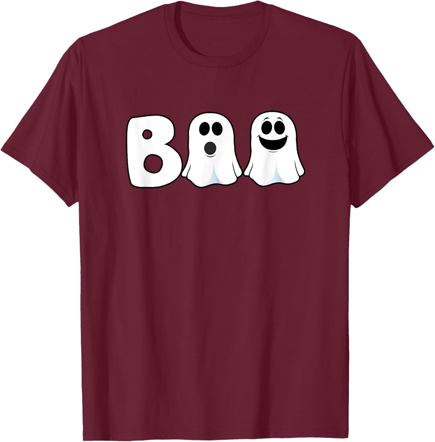 Halloween Boo Ghosts Trick Treat T-Shirt - T-Shirt | Maroon
