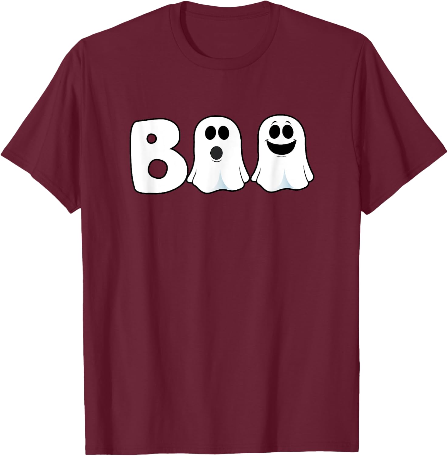 Halloween Boo Ghosts Trick Treat T-Shirt - T-Shirt | Maroon