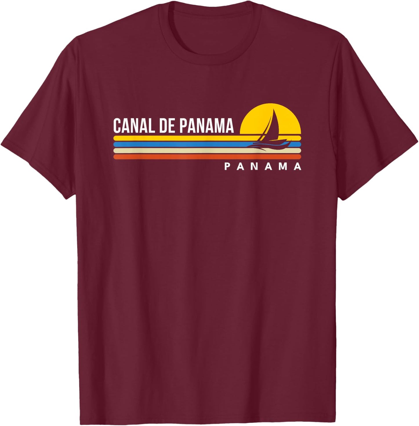 Canal de Panama Vintage Retro Souvenirs T-Shirt - T-Shirt | Maroon