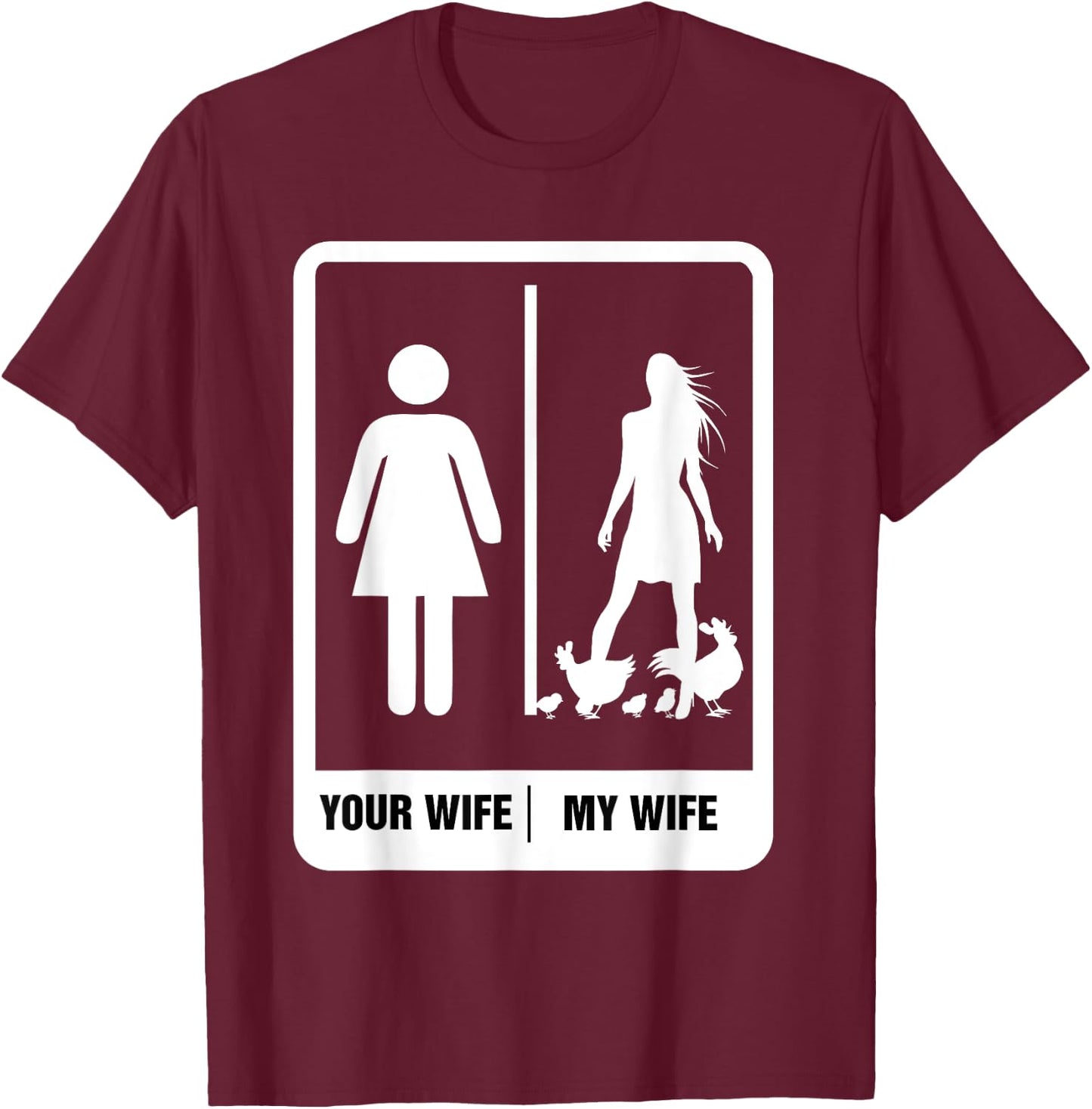Chicken Dad Shirt Funny Father's Day Rooster My Wife Farmers T-Shirt - T-Shirt | Maroon