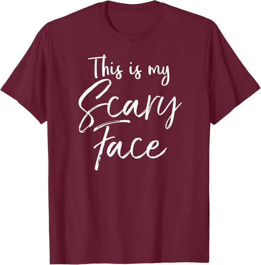 This is My Scary Face Shirt Funny Ironic Halloween T-Shirt - T-Shirt | Maroon