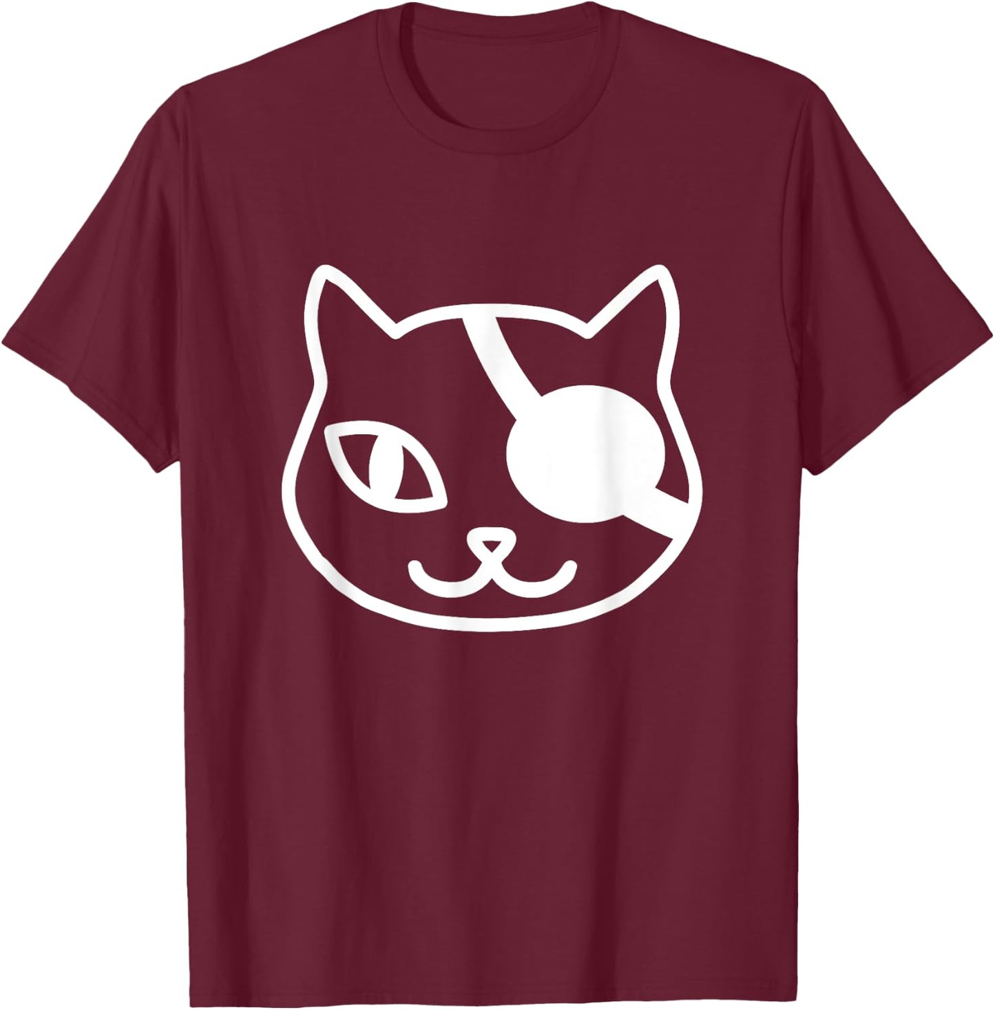 Cute Pirate Cat For Cat Lover Eye Patch Kitten T-Shirt - T-Shirt | Maroon