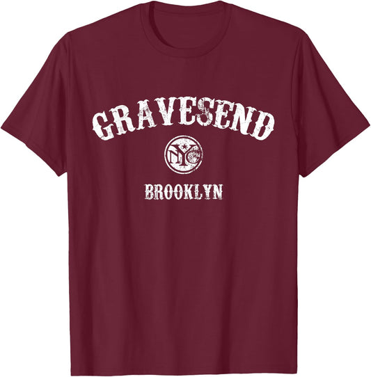 Gravesend Brooklyn T-Shirt - T-Shirt | Maroon