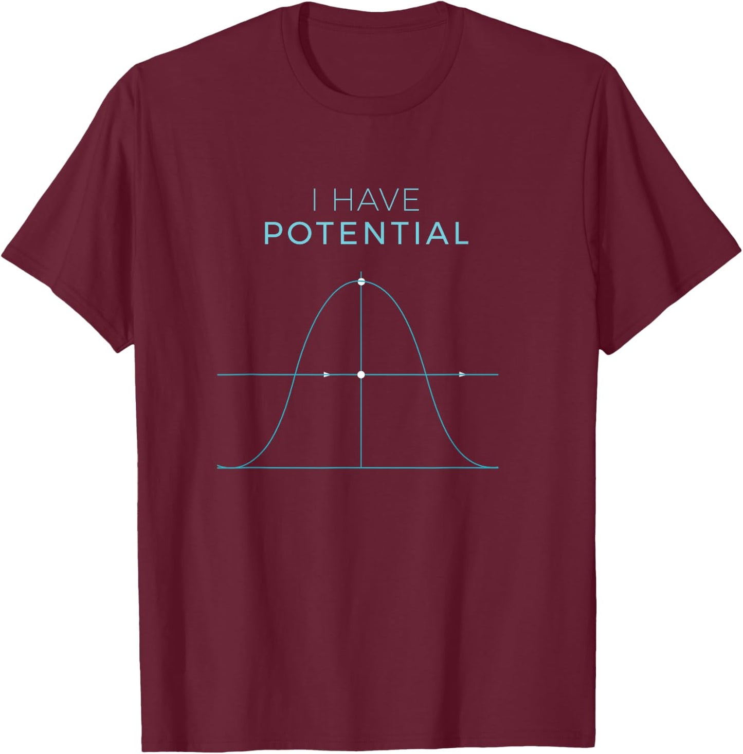 I Have Potential Energy, Funny Physics Nerd Gift T-Shirt - T-Shirt | Maroon