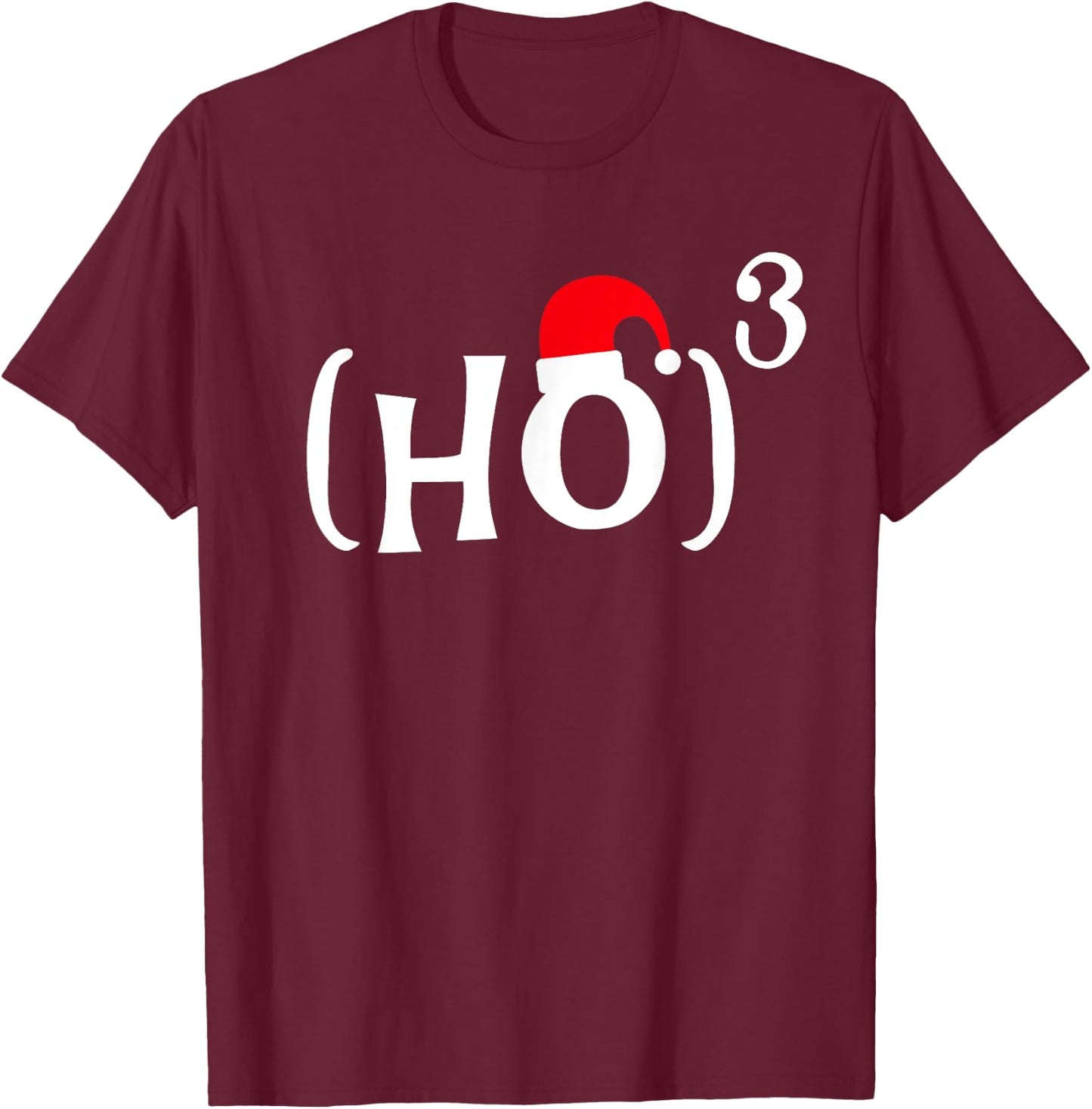 Funny Ho Cubed Christmas Math T-Shirt - T-Shirt | Maroon