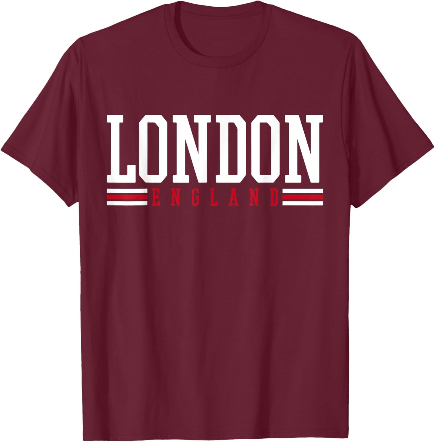 England Gifts London Black -Adults -Kids Classic Fit Short Sleeve T-Shirt - T-Shirt | Maroon