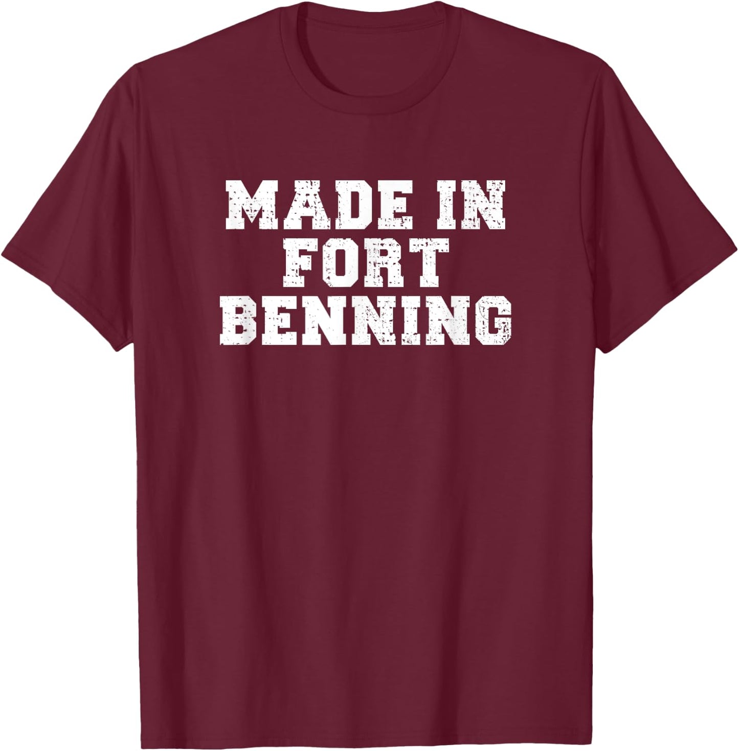 Made In Fort Benning Basic Training Recruit Boot Camp Grad T-Shirt - T-Shirt | Maroon