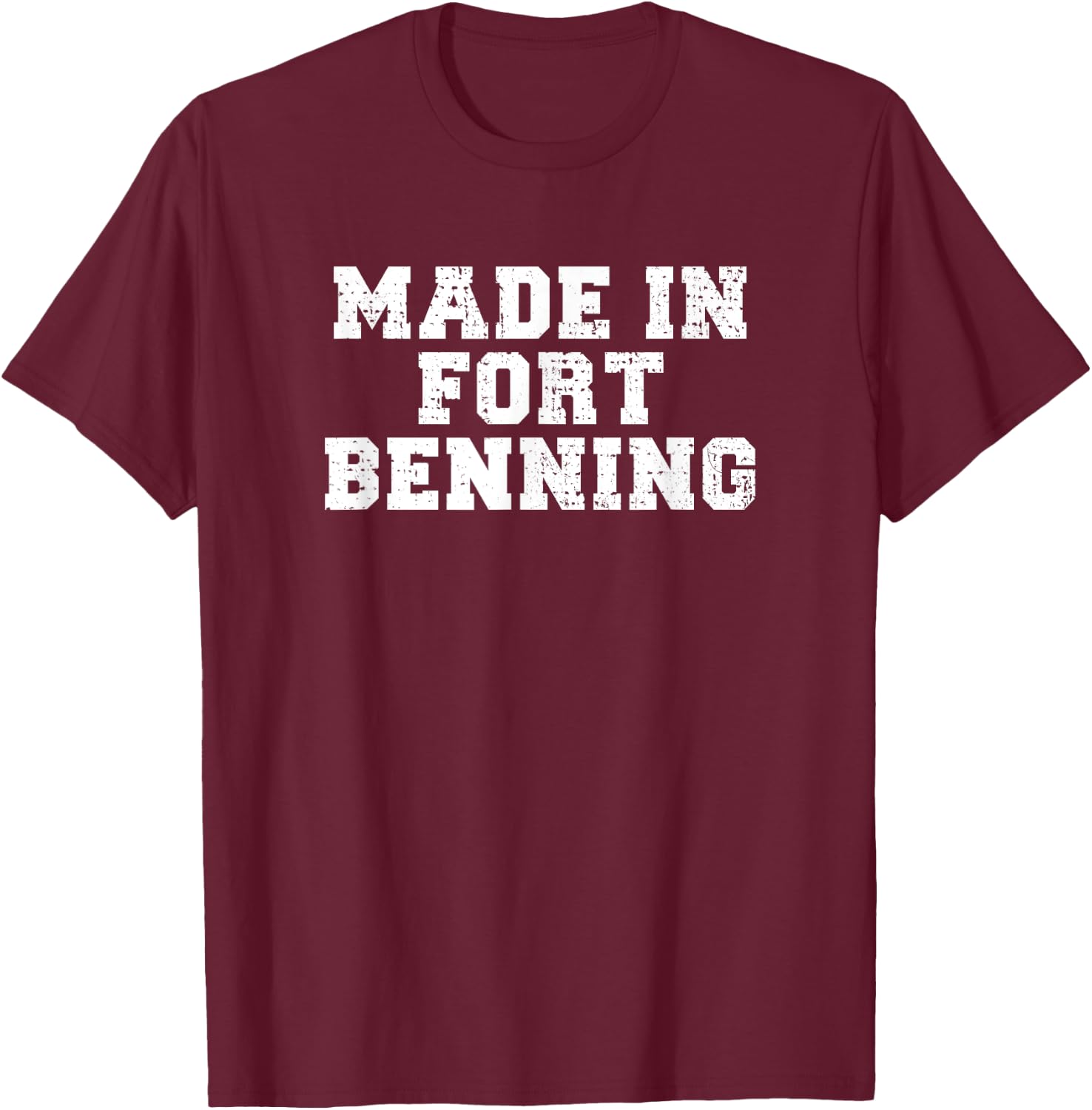 Made In Fort Benning Basic Training Recruit Boot Camp Grad T-Shirt - T-Shirt | Maroon