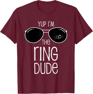 Yup I'm The Ring Dude kids funny Wedding ring bearer gift T-Shirt - T-Shirt | Maroon