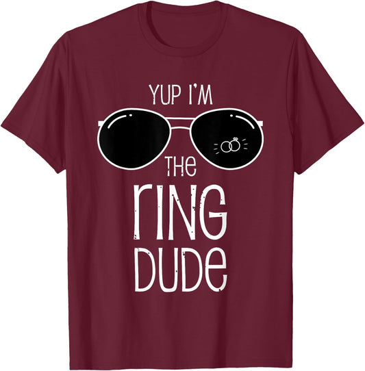 Yup I'm The Ring Dude kids funny Wedding ring bearer gift T-Shirt - T-Shirt | Maroon