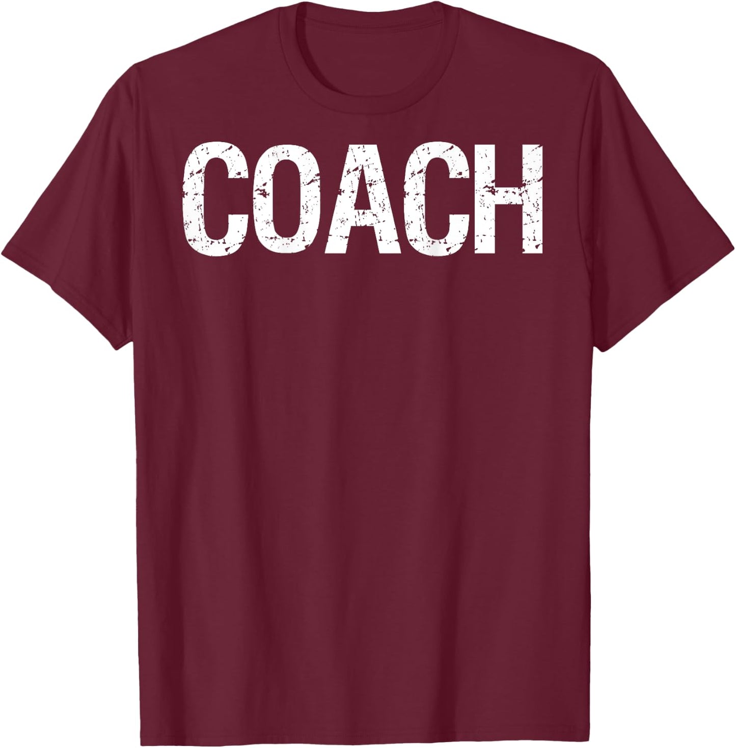 Coach on Back for Coaches Soccer Baseball Football T-Shirt - T-Shirt | Maroon
