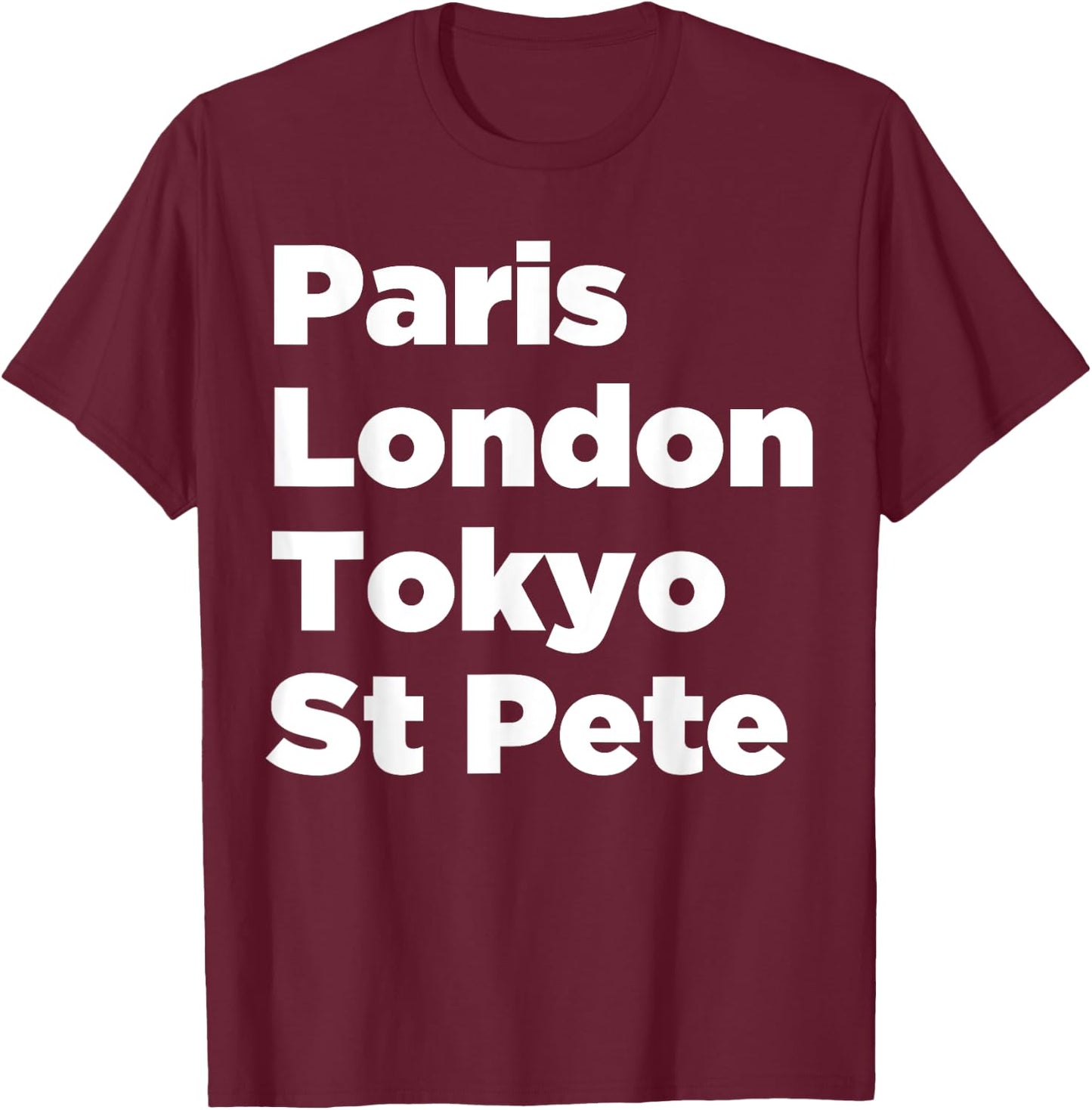 Paris London Tokyo St Pete - Women Youth T-Shirt - T-Shirt | Maroon