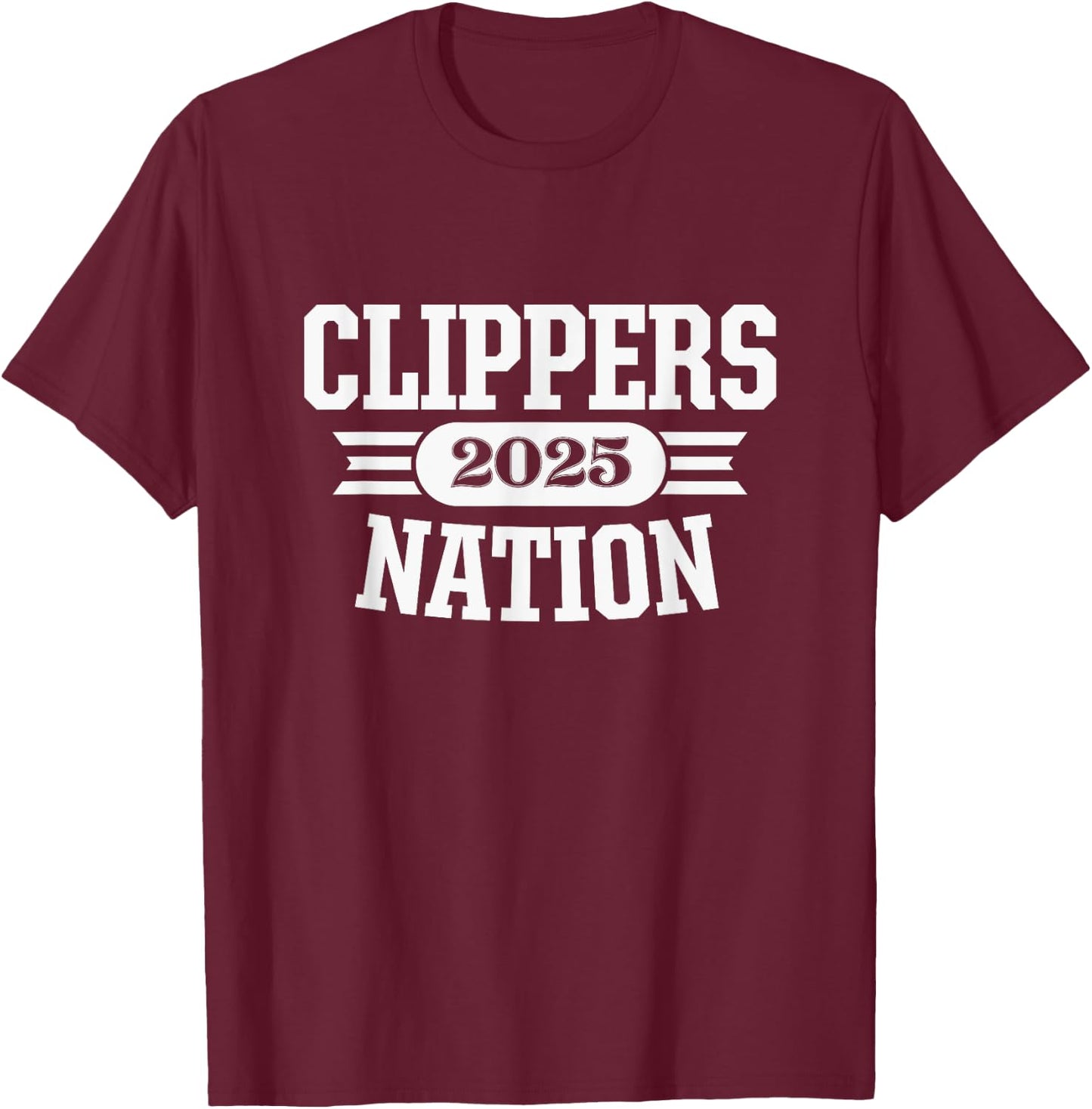 Falmouth Clippers Nation 2025 T-Shirt - T-Shirt | Maroon