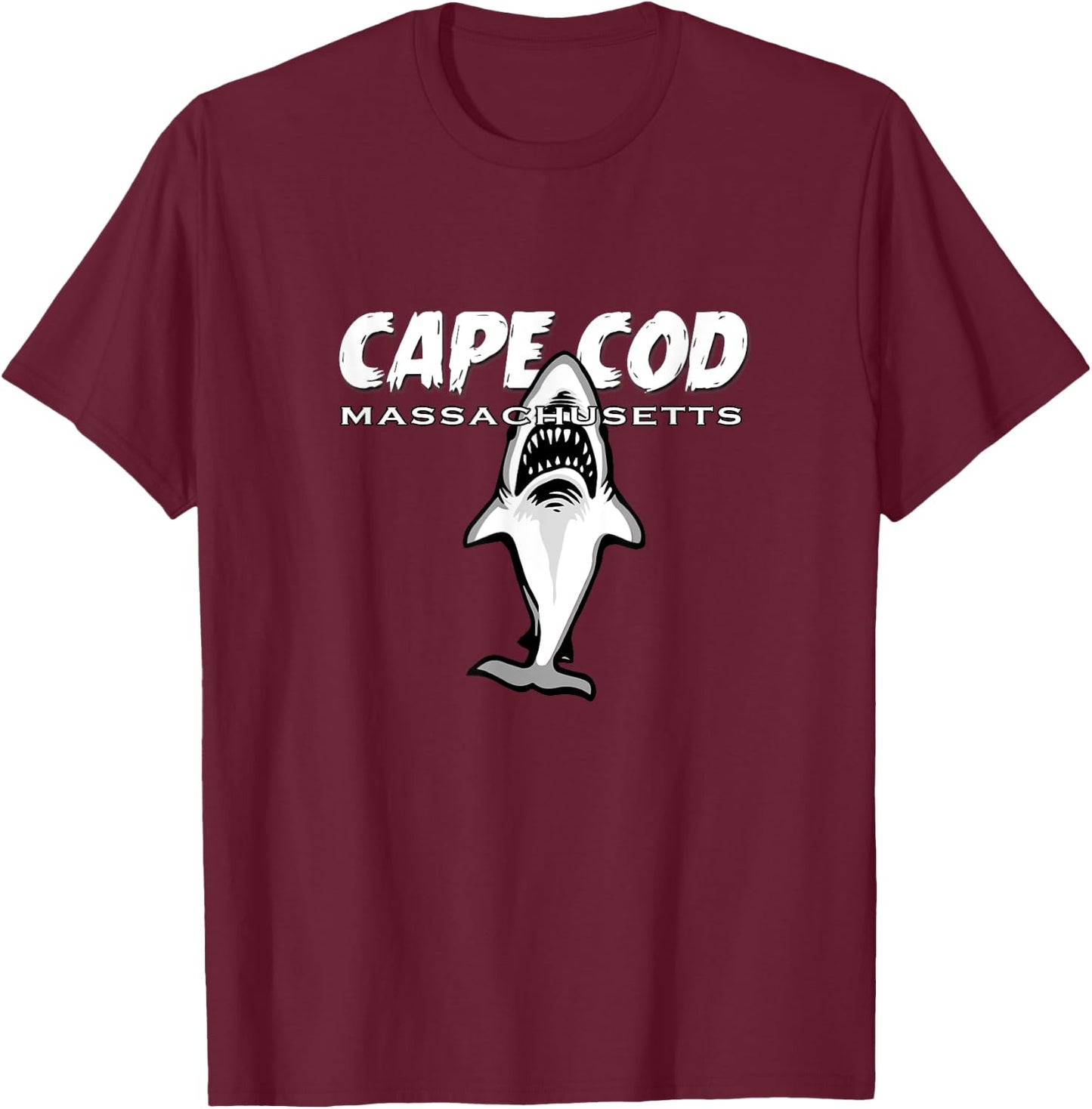 Cape Cod Massachusetts - Cape Cod Shark Shirt T-Shirt - T-Shirt | Maroon