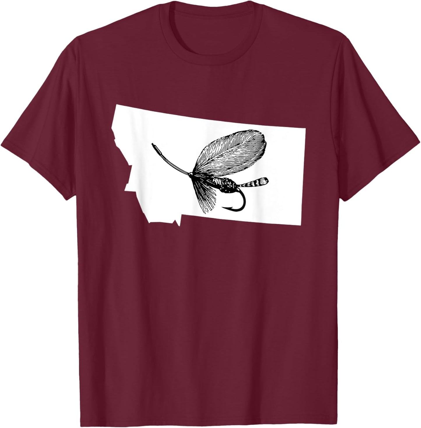 Montana Fly Fishing Shirt - Best MT Angler Gift T-Shirt - T-Shirt | Maroon