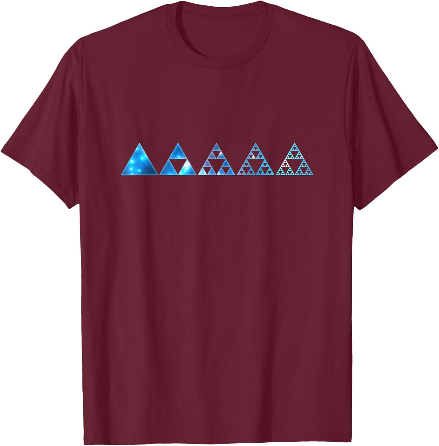 Math Sierpinski Triangles Fractal Geometry Mathematics T-Shirt - T-Shirt | Maroon