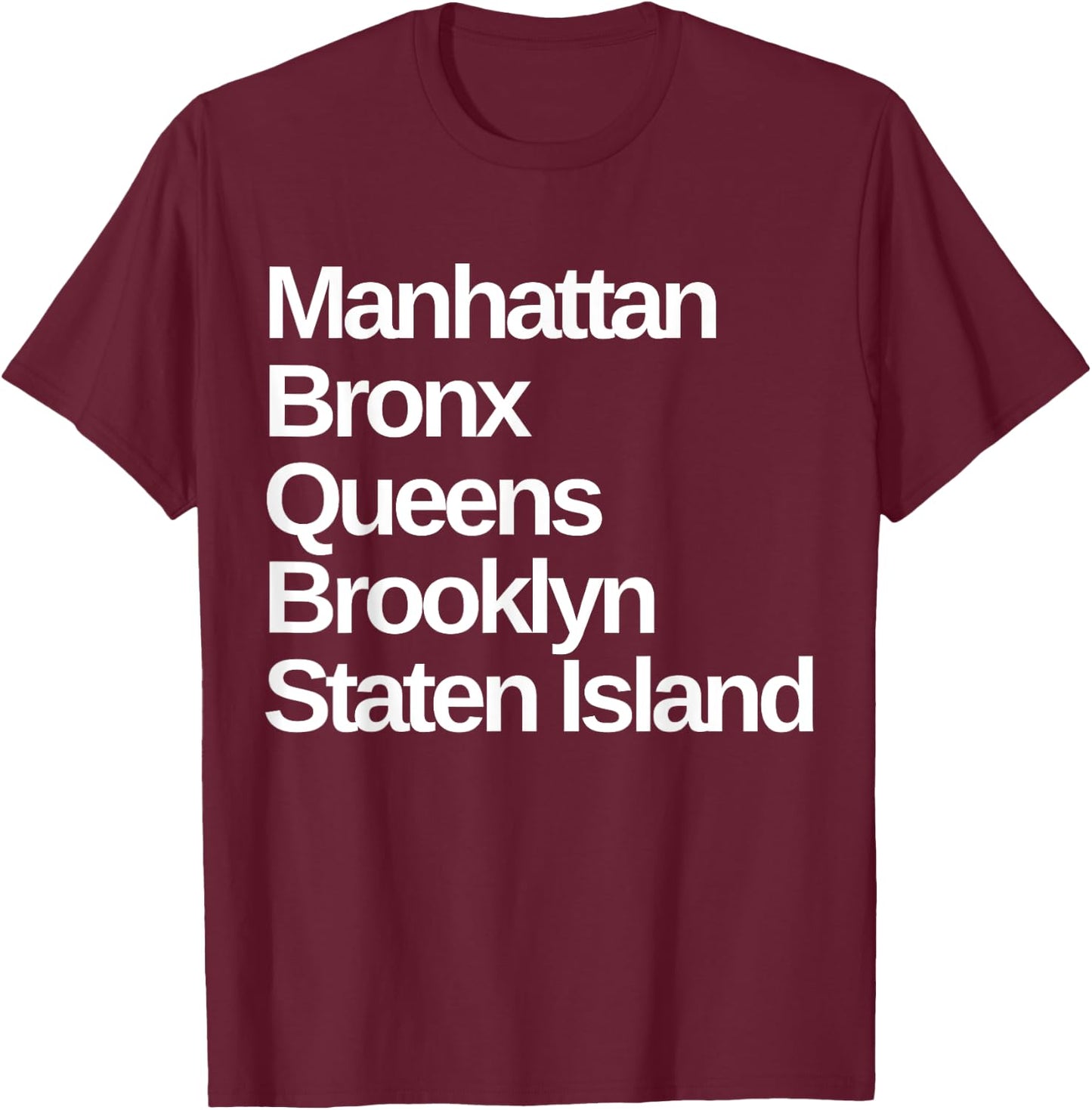 New York 5 Boroughs T-Shirt - T-Shirt | Maroon