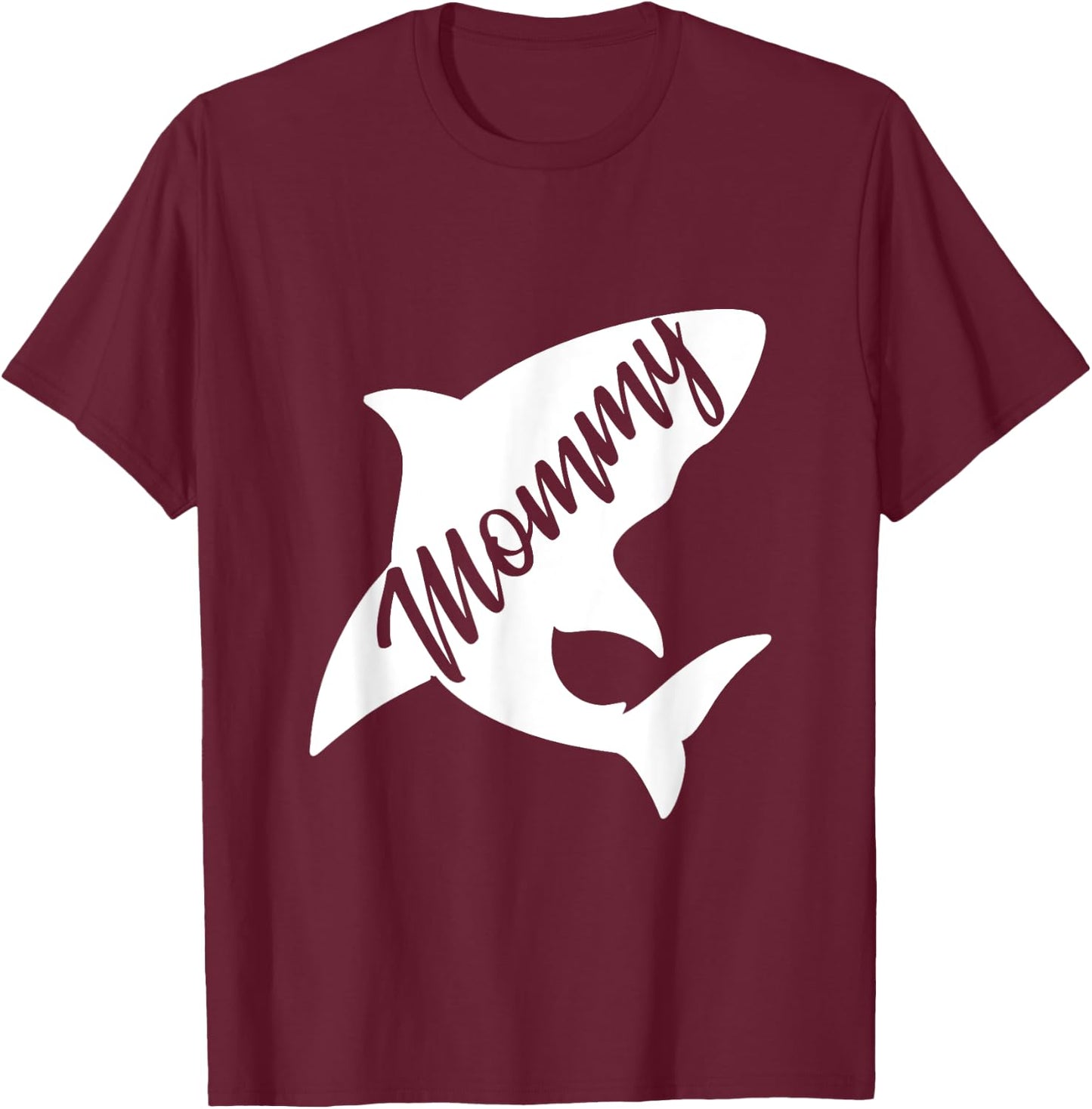 Mommy Shark Matching Family Shirts Shark T-Shirt - T-Shirt | Maroon