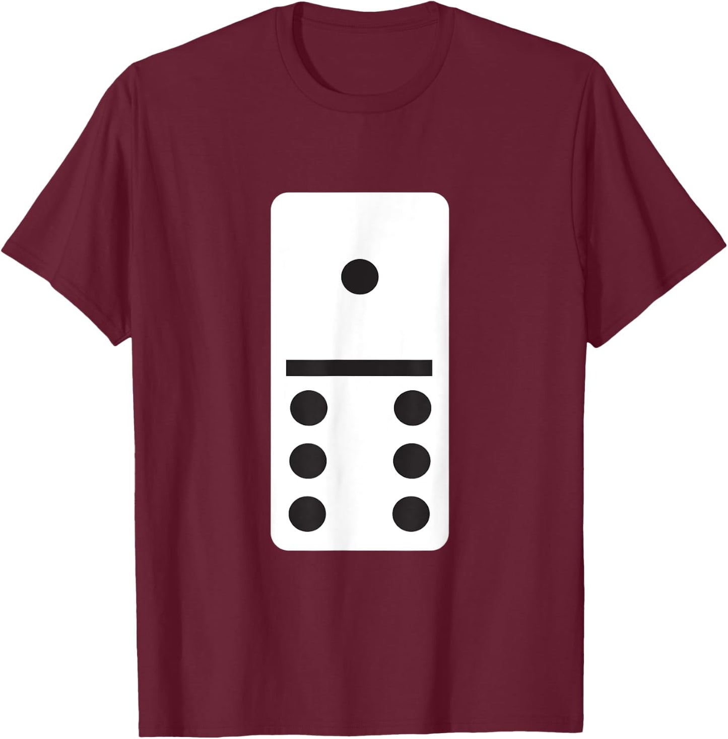 One Six Dominoes - Halloween Costume Domino Game T-Shirt - T-Shirt | Maroon