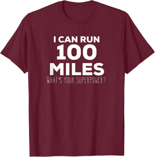 Ultra Marathon 100 miles Cute Running T Shirt T-Shirt - T-Shirt | Maroon